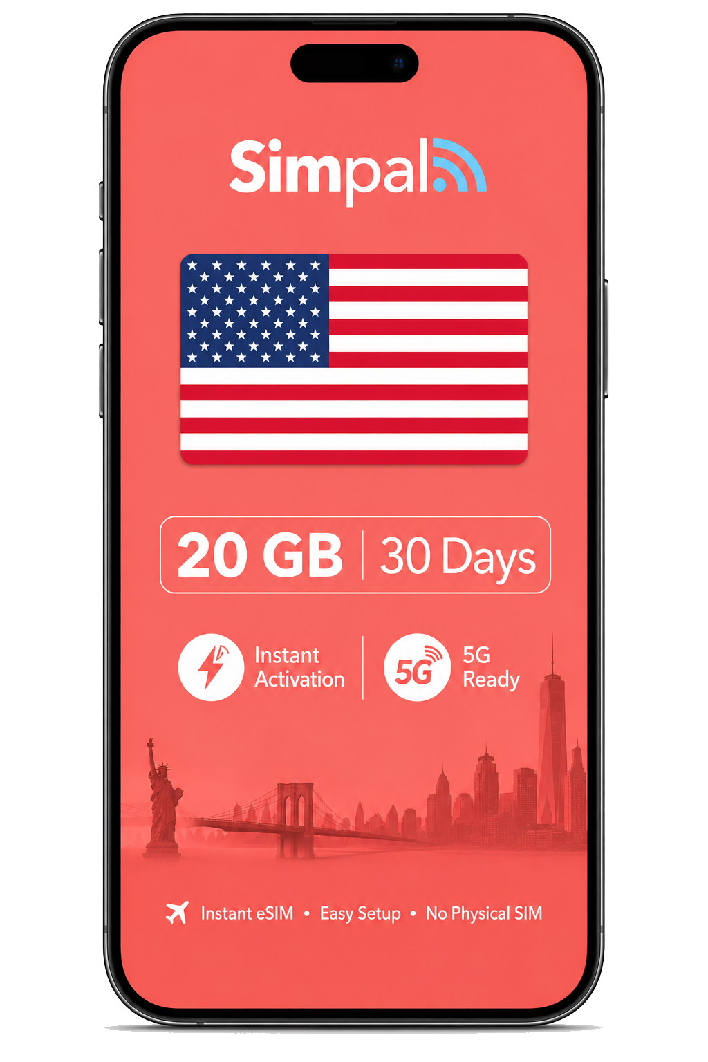 USA eSIM - 20GB Data (30 Days)