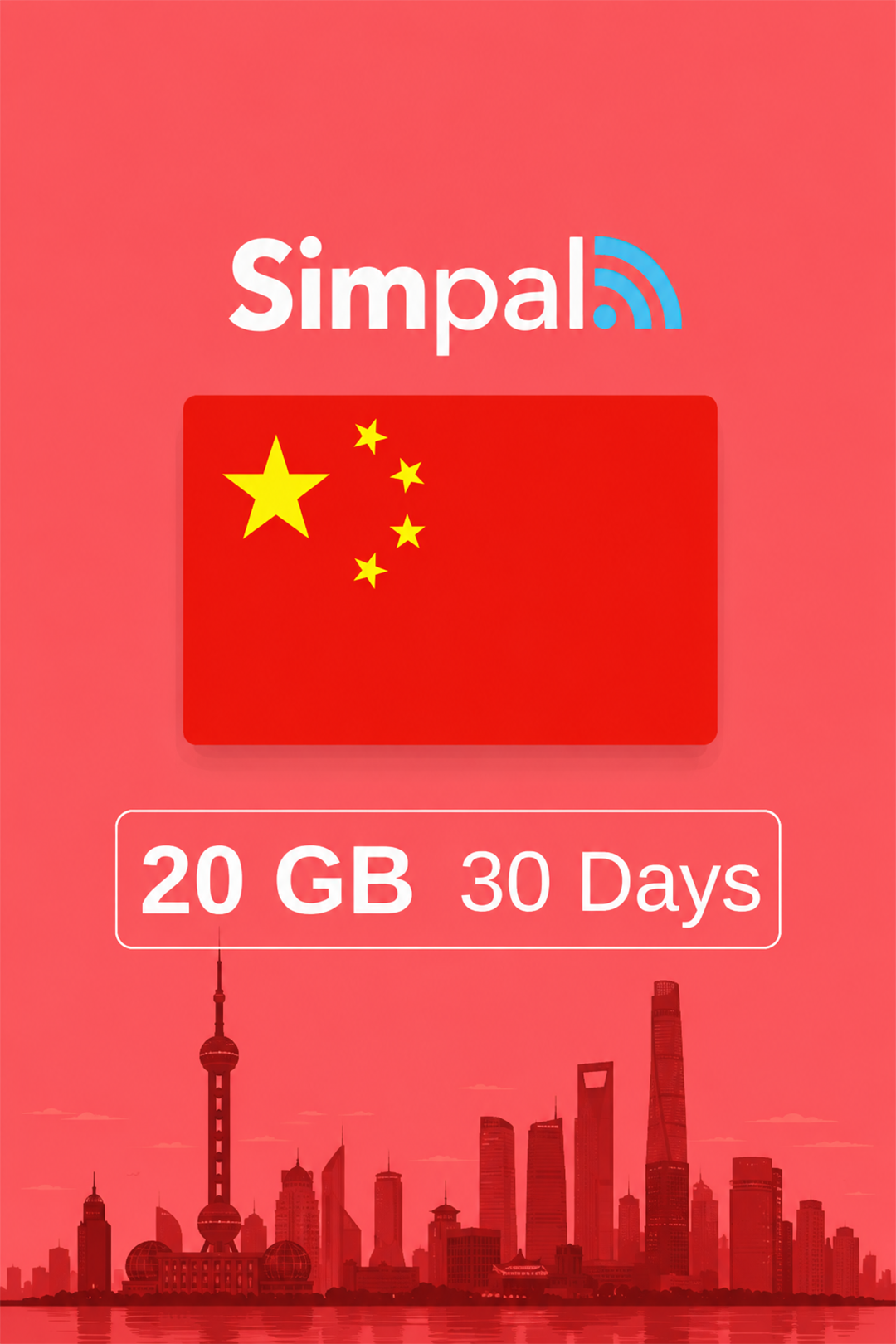 China mainland eSIM - 20GB Data (30 Days)