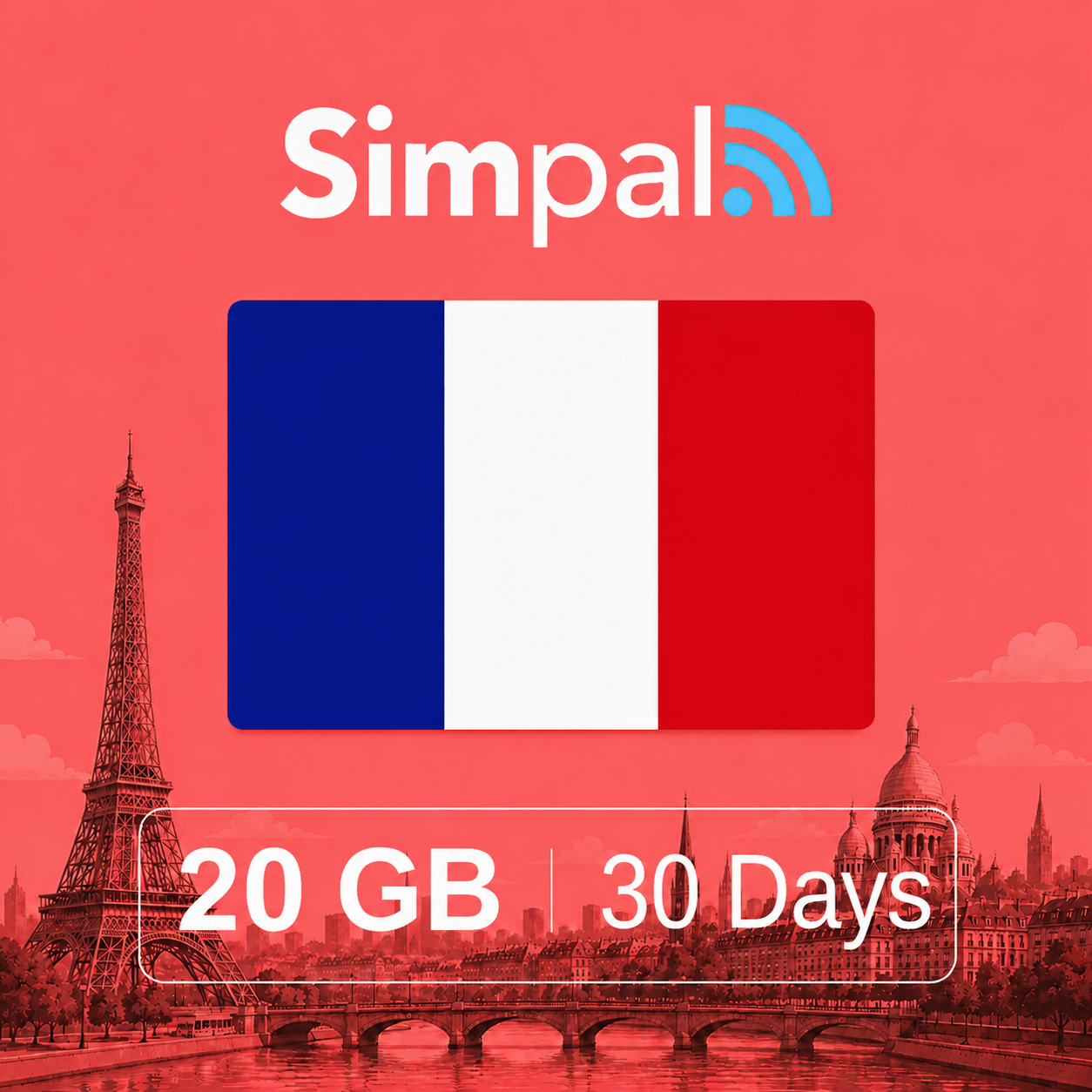 France eSIM - 20GB Data (30 Days)
