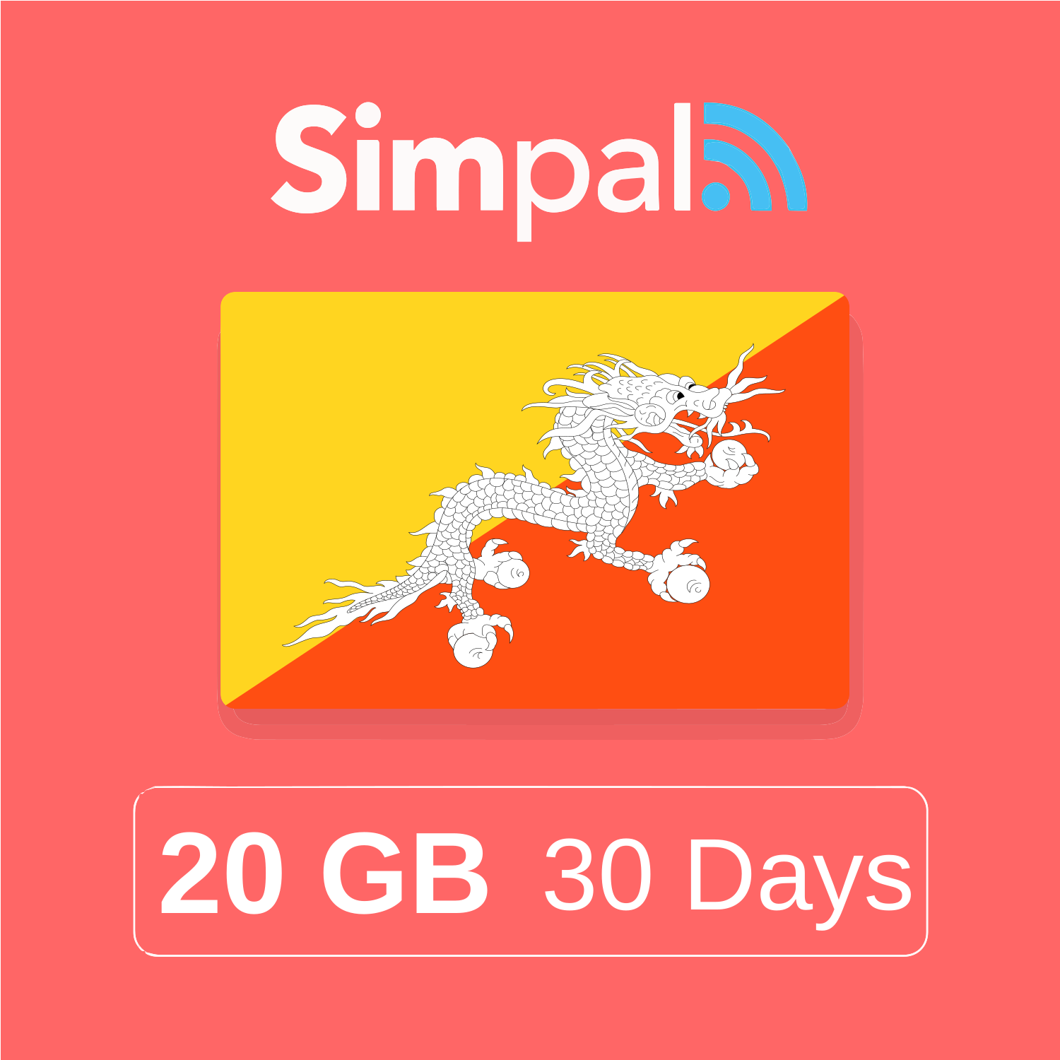 Bhutan eSIM - 20GB Data (30 Days)