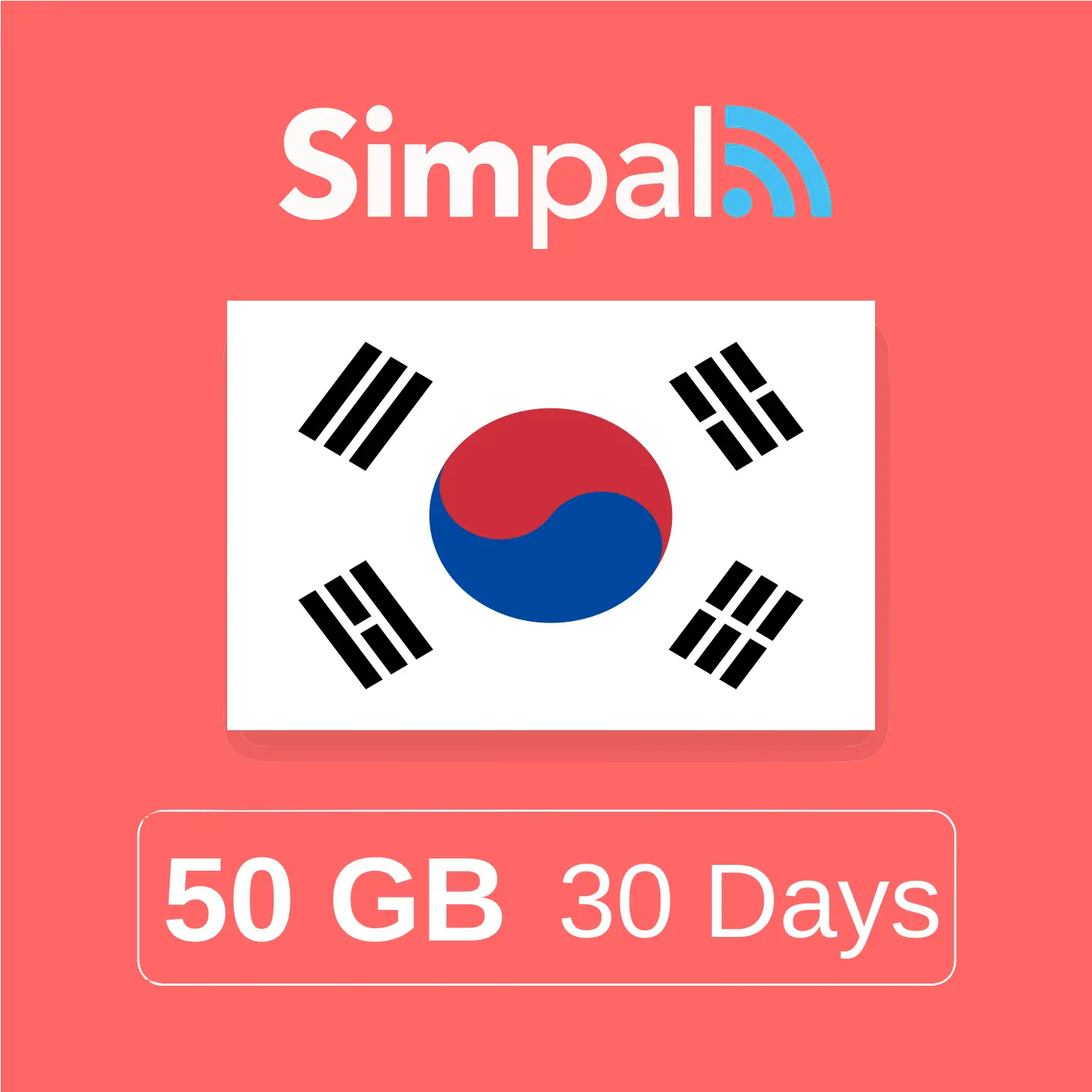 South Korea eSIM - 50GB Data (30 Days)