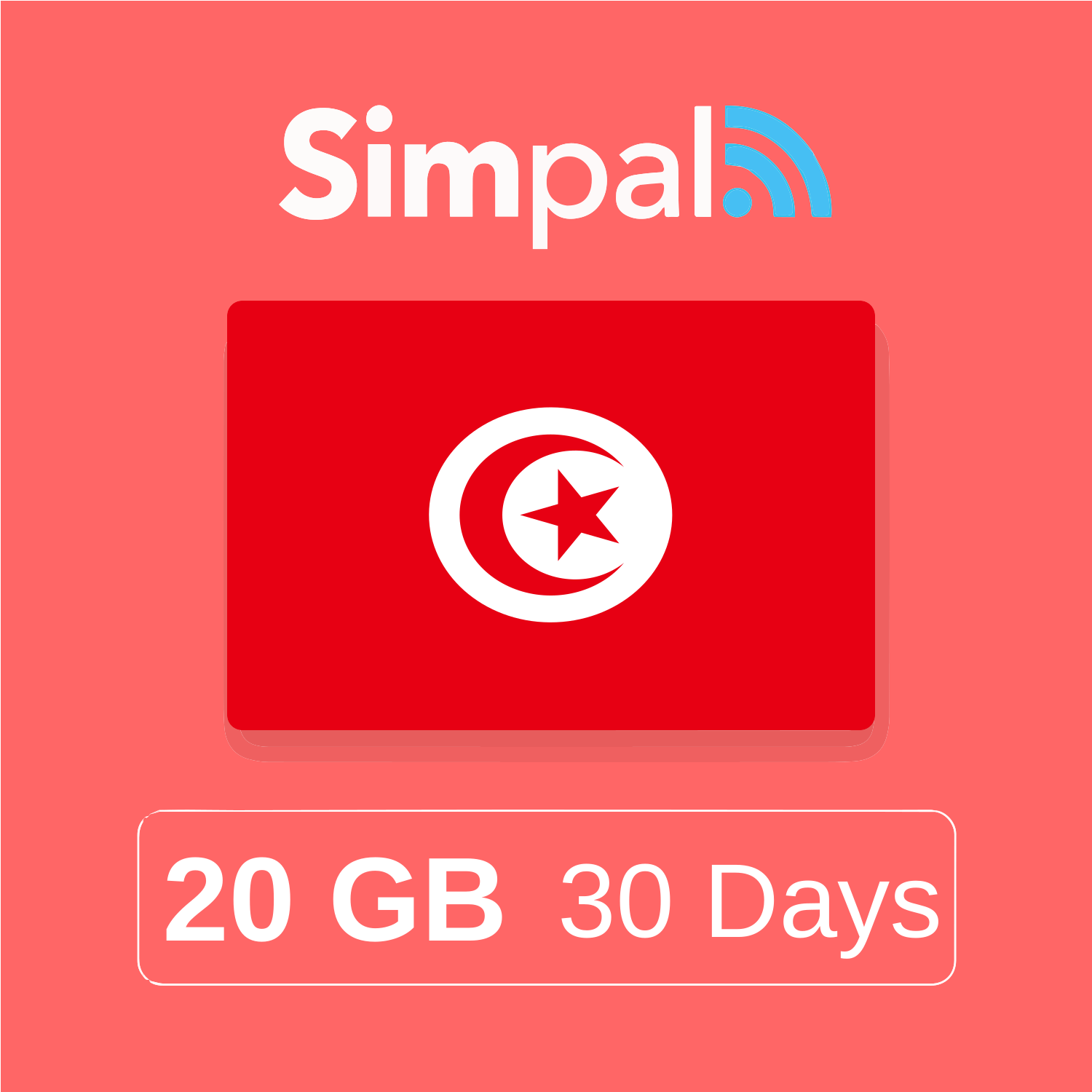 Tunisia eSIM - 20GB Data (30 Days)