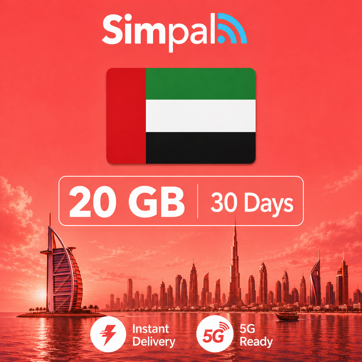 UAE eSIM - 20GB Data (30 Days)