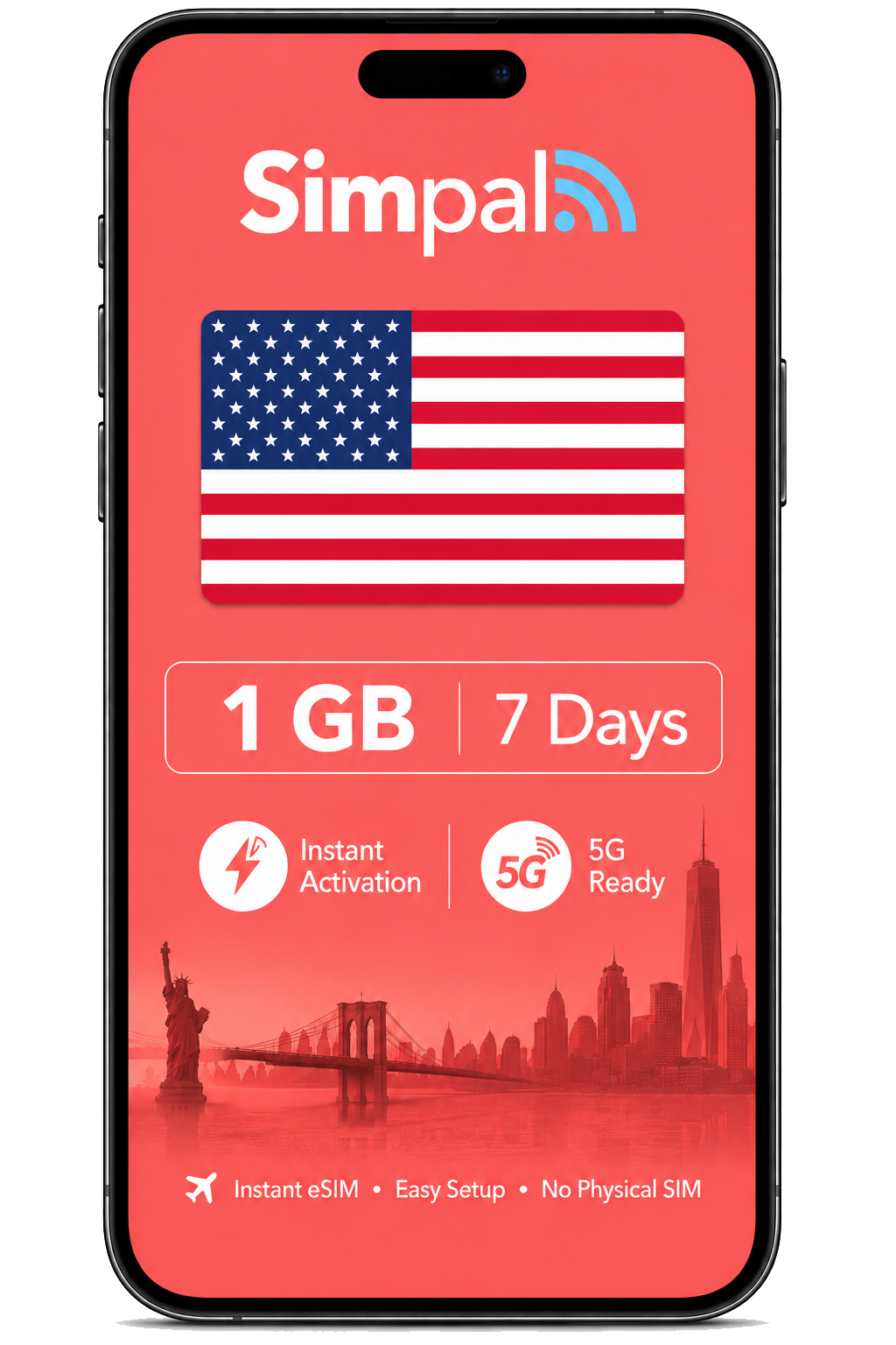 USA eSIM - 1GB Data (7 Days)