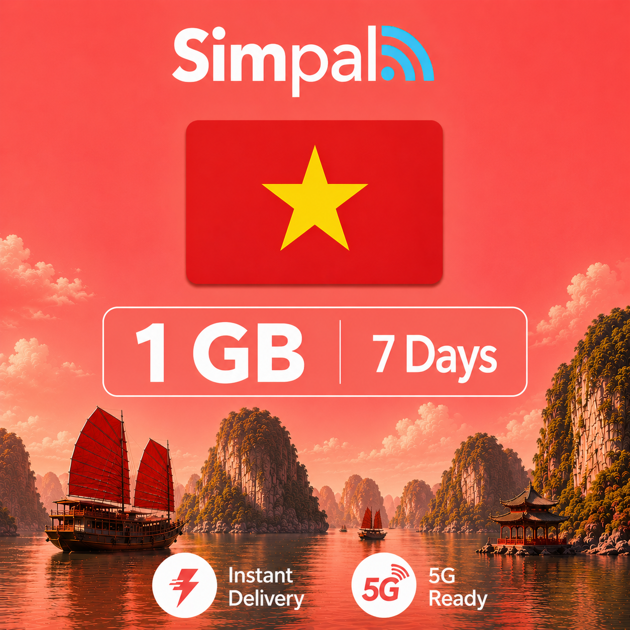 Vietnam eSIM - 1GB Data (7 Days)